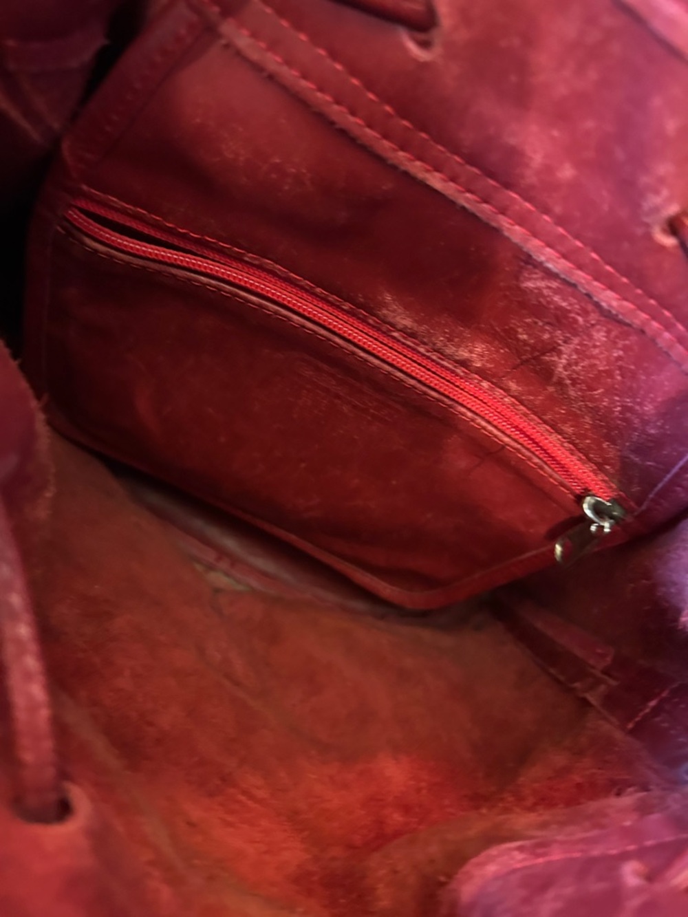 Coach Red Leather Drawstring Crossbody Bucket Bag - Picture 5 of 9